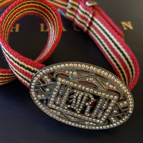 Rugby by Ralph Lauren Crystal Embellished Logo Plaque Ribbon Wrap Bracelet - Picture 12 of 17